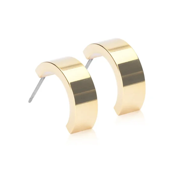 Elegante C-formede og klassiske øredobber 15 mm