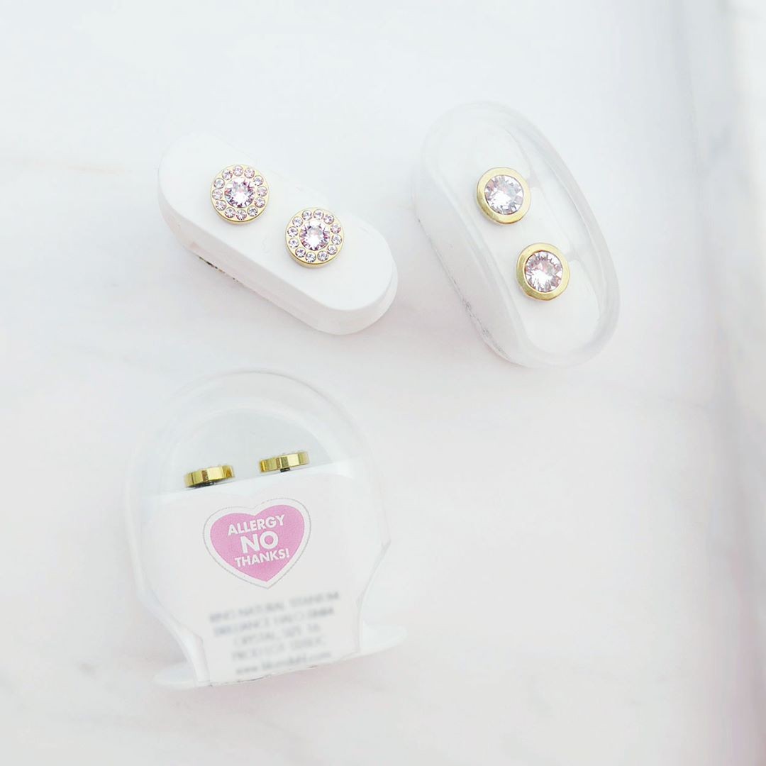 Titan og krystall- øredobbe 8 mm - Bilde 4