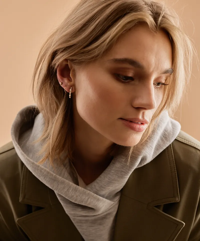 C-formede Krystall- og Perleøredobber H: 15 mm, B: 2 mm - Bilde 3