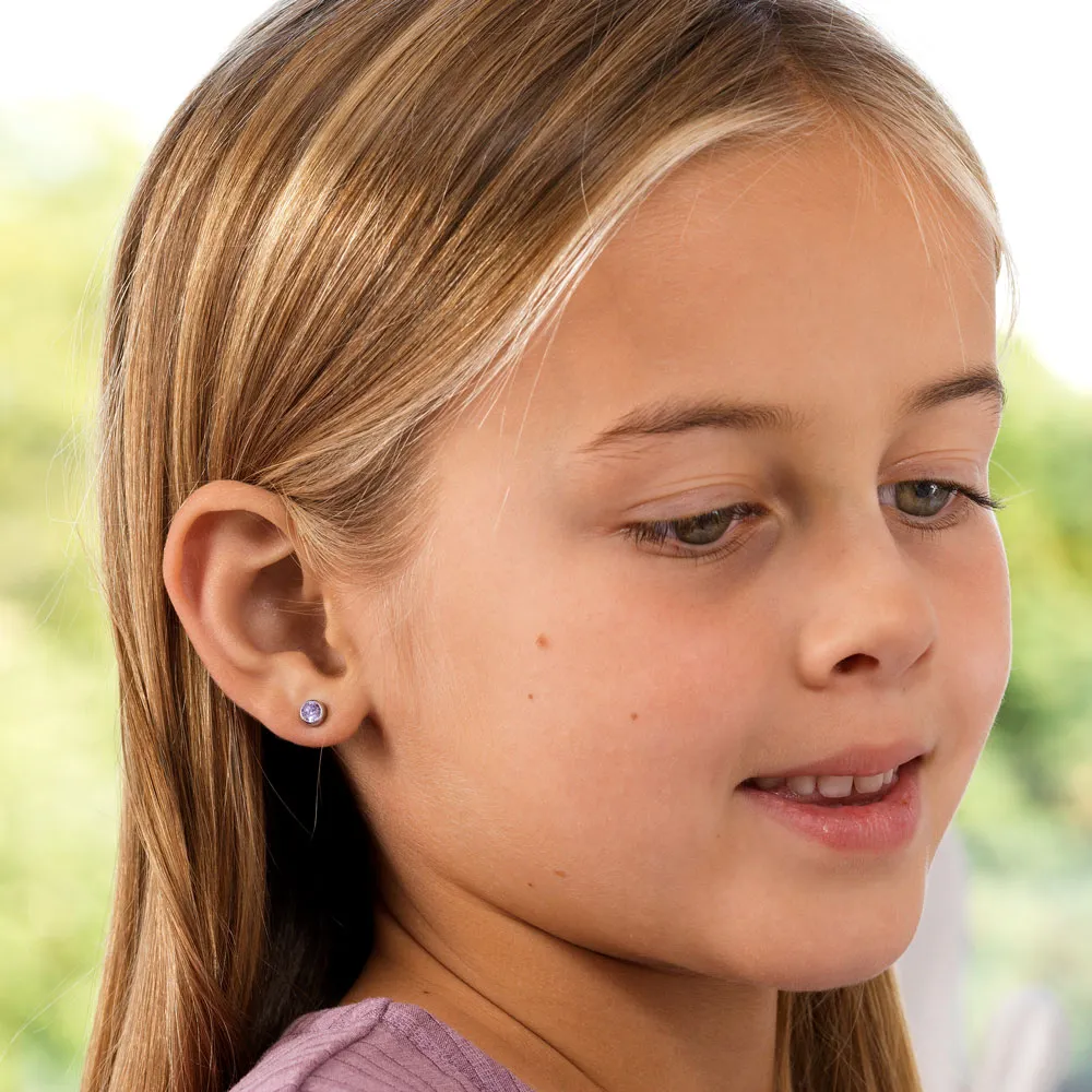 Turkis Swarovski krystall- øredobber med avrundet kant 5 mm - Bilde 3