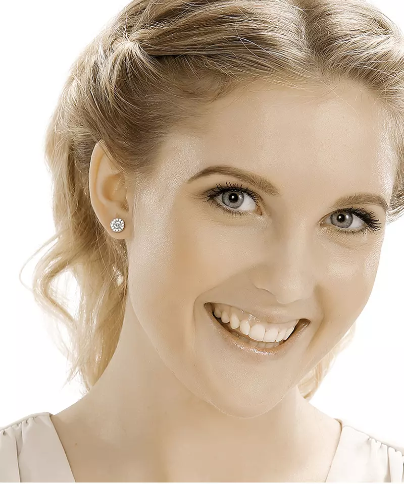 Stilige øredobber med en stor Swarovski-krystall 8 mm - Bilde 6