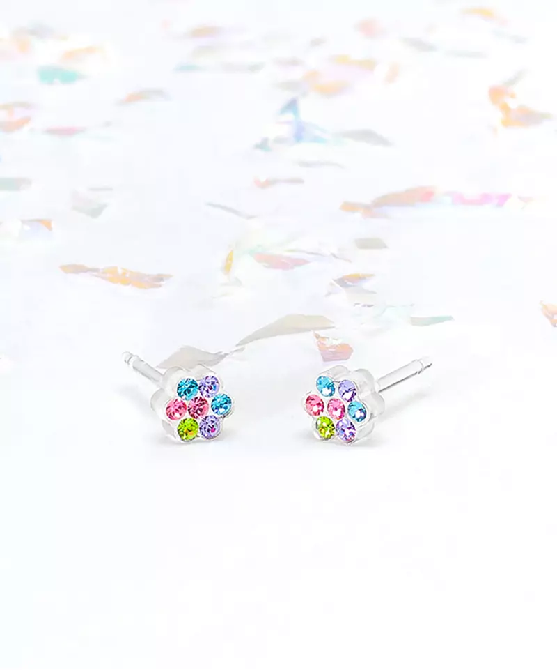 Søte blomsterøredobber i fantasifarger 5 mm - Bilde 4