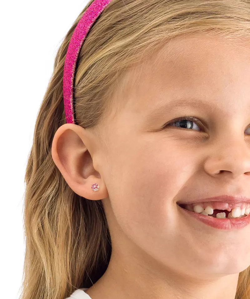 Søte røde blomsterøredobber i medisinsk plast 5 mm - Bilde 3