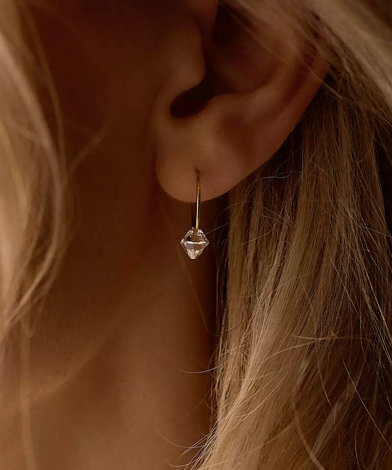 Øreringer med hengende Swarovski-krystall 14/6 mm