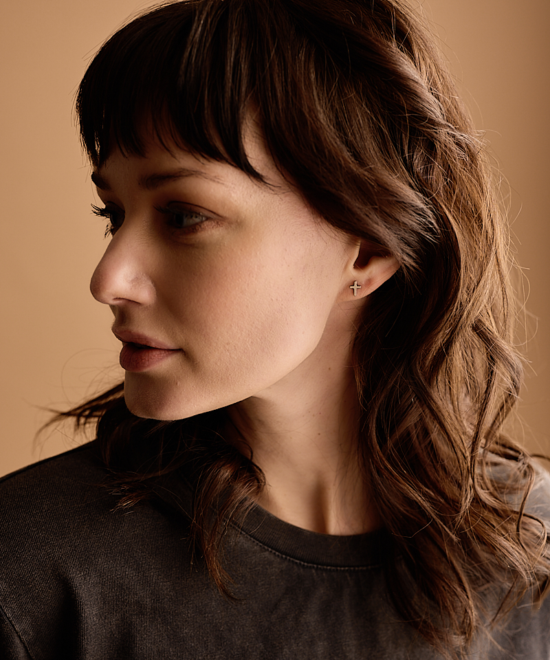 Korsformede øredobber i allergivennlig medisinsk titan 8 mm - Bilde 3